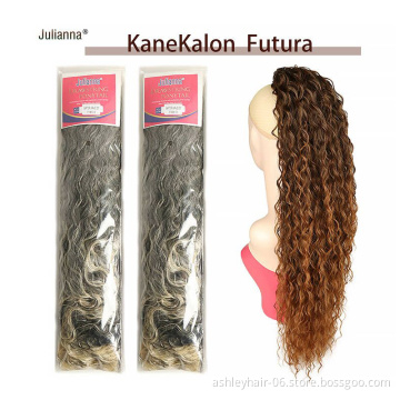 Julianna 28Inch 135G Ombre Ponytail Top Quality Colorful Straight Grey Wavey  Braid Extensions Synthetic Hair Ponytail